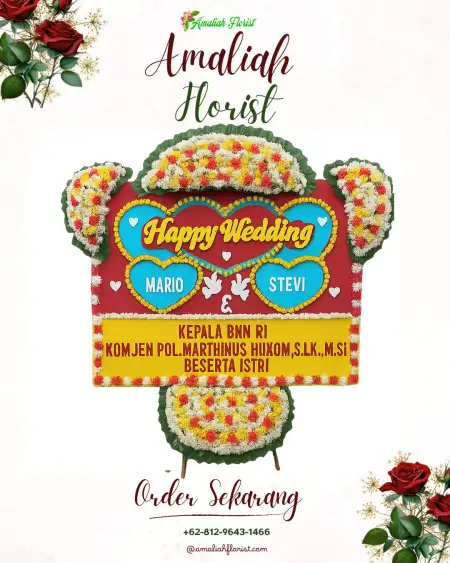 Papan Bunga Pernikahan Belik